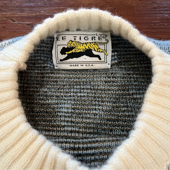 Vintage Le Tigre Made in USA Acrylic Geometric Patterned Sweater - Picture 5 of 6